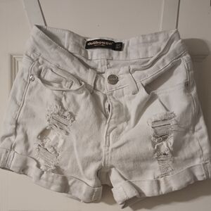 Dollhouse Women's White Distressed Shorts